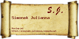 Simonek Julianna névjegykártya